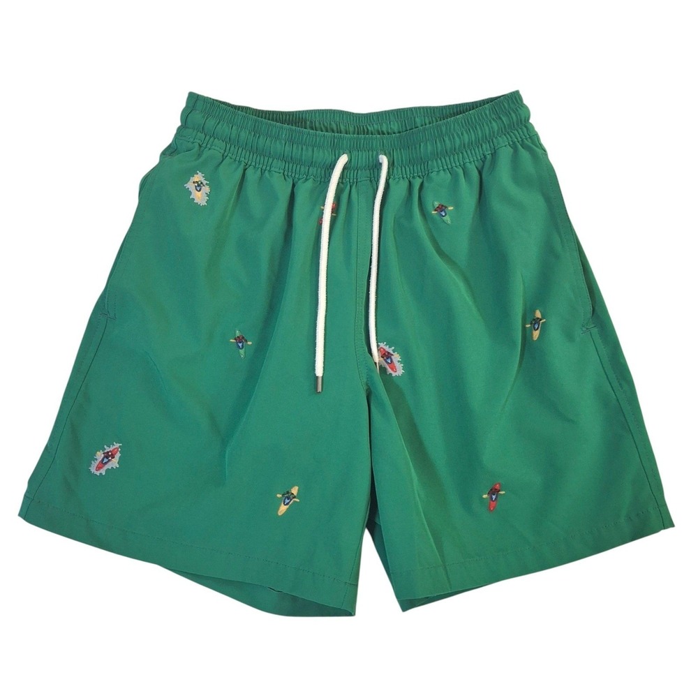 Polo Ralph Lauren Swim Trunks Shorts Men's Small Green Kayak Embroidered 6"